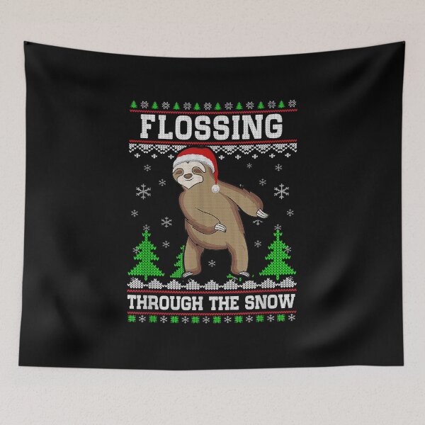 Item preview,  Funny Flossing Sloth Ugly Christmas Sweater Flossin designed and sold by maudean.