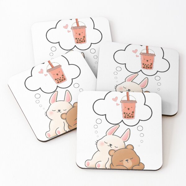 Item preview, Bunny & Bear Friends are Boba Heads-Dreaming of Boba designed and sold by BobaHeads.