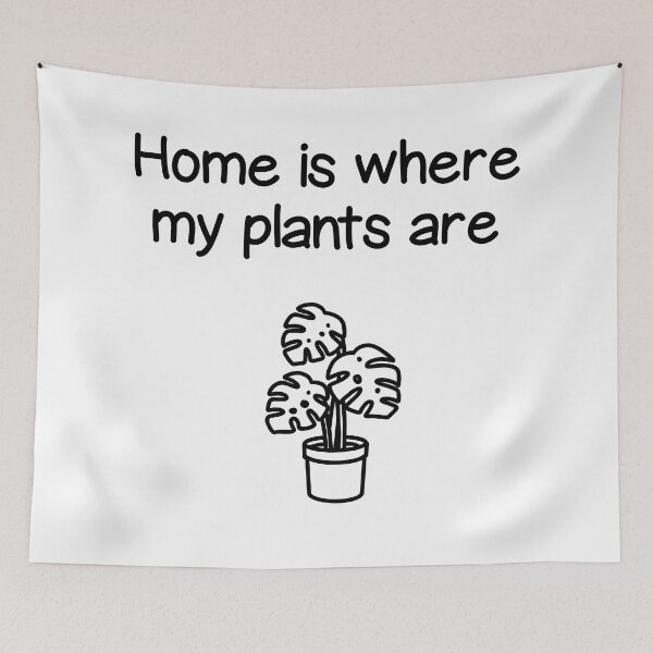 Item preview, Plant quote ”Home is where my plants are” (black & white) designed and sold by lisaedlund.