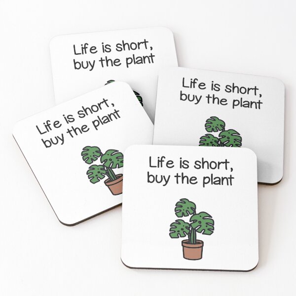 Item preview, Plant quote ”Life is short, buy the plant” (green) designed and sold by lisaedlund.