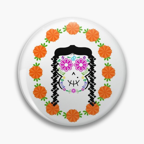 Item preview, Lady with Braids Mexican Calaverita (Skull) designed and sold by mixMixtli.