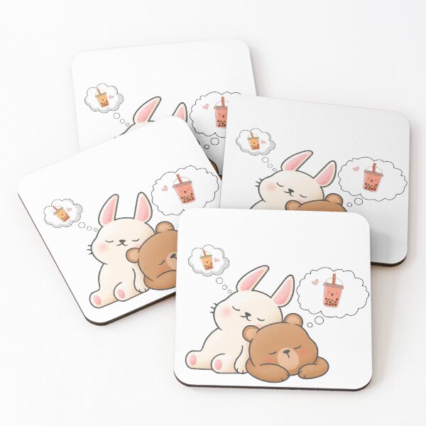 Item preview, Bunny & Bear are Boba Heads-Both Dream of Boba designed and sold by BobaHeads.