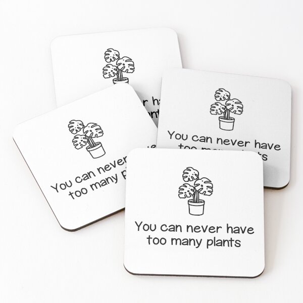 Item preview, Plant quote ”You can never have too many plants” (black & white) designed and sold by lisaedlund.
