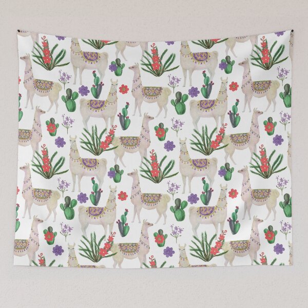 Item preview, Llama Cactus Watercolor Pattern designed and sold by LittleFunky79.