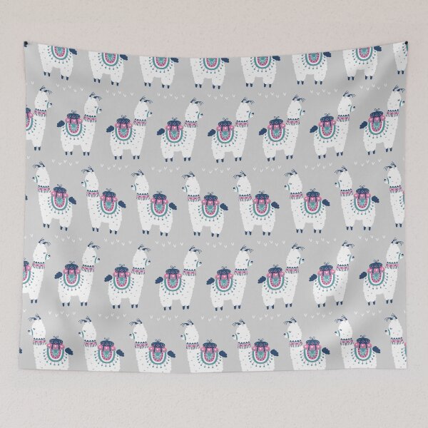 Item preview, Llama On Grey Pattern designed and sold by LittleFunky79.
