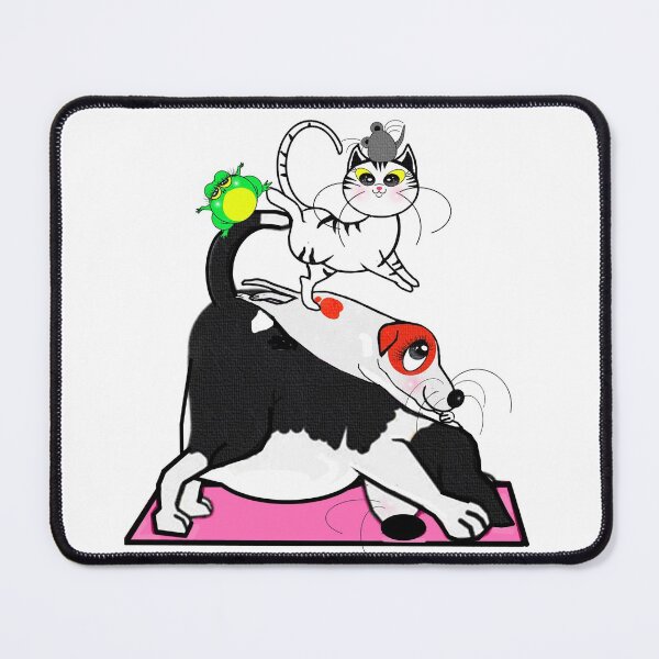 Item preview, Practicing yoga - dogs , cat , frog and rat designed and sold by Shirley cute art .