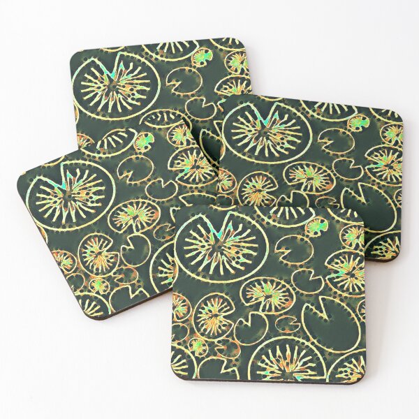 Item preview, gears, steampunk, leaves, water lilies, golden glow, circles, rays designed and sold by Maria Mihailova.