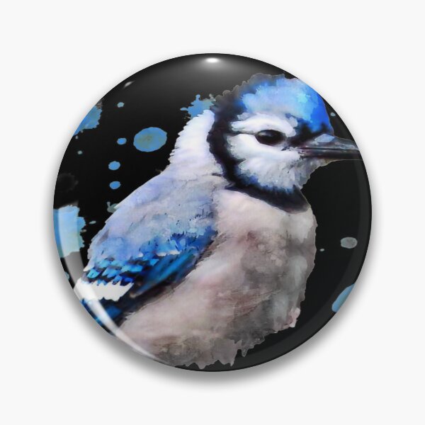 Item preview, Watercolor blue jay bird artistic animal artsy painting designed and sold by be-awesome-.