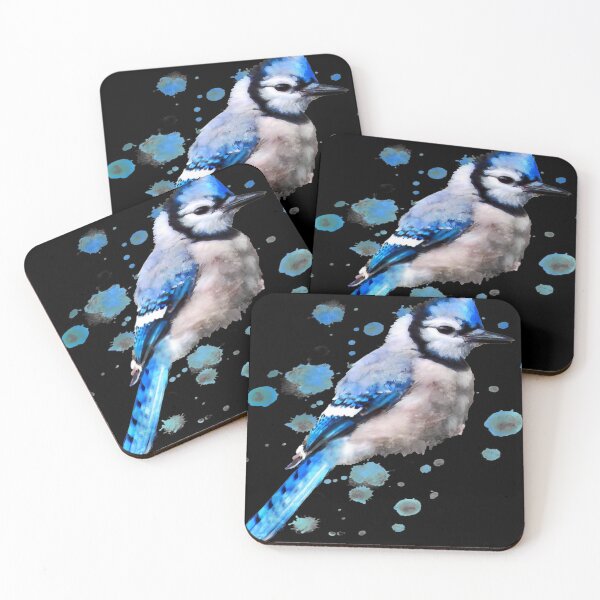 Item preview, Watercolor blue jay bird artistic animal artsy painting designed and sold by be-awesome-.