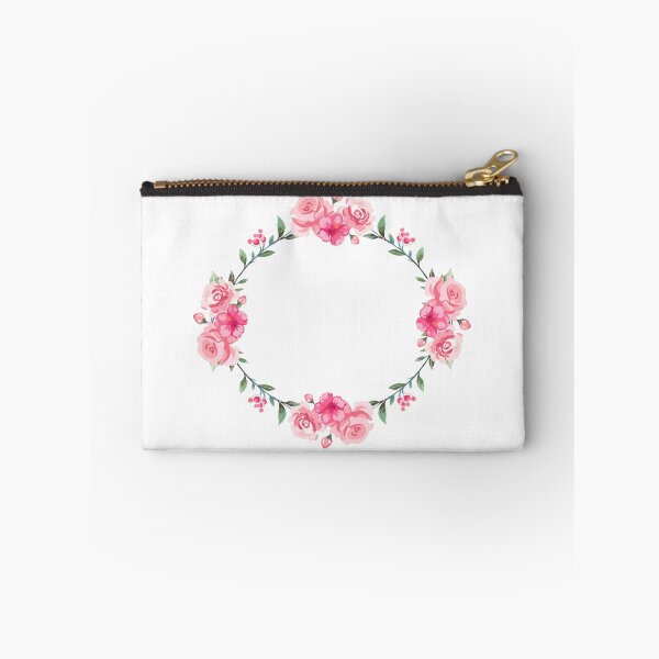 Item preview, Watercolor Pink Rose Flowers Wreath designed and sold by monodesigns.