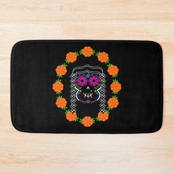 Item preview, Lady with Braids Mexican Calaverita (Skull, DarkBG)  designed and sold by mixMixtli.