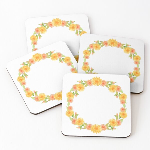 Item preview, Watercolor Orange Flowers Wreath designed and sold by monodesigns.