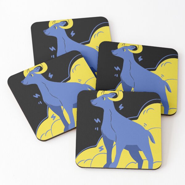 Item preview, blue goat yellowy horn designed and sold by animalstore11.