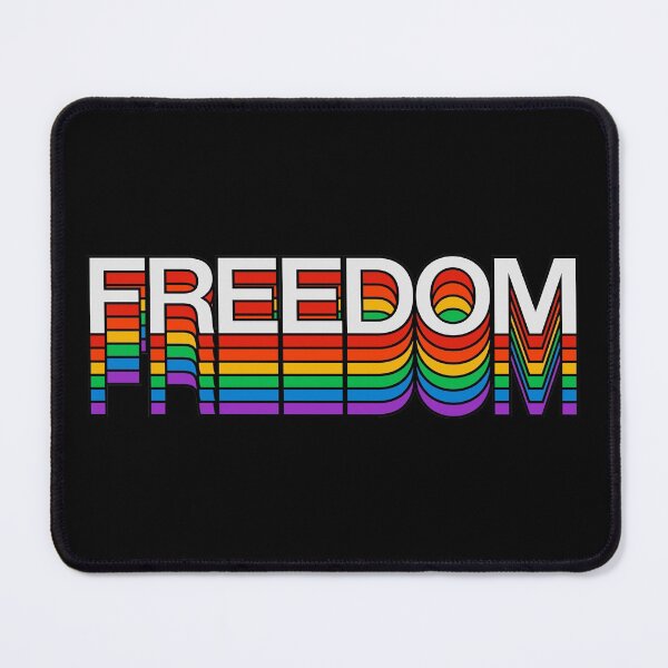 Item preview, freedom rainbow retro aesthetic modern typography designed and sold by Fashionmonger.