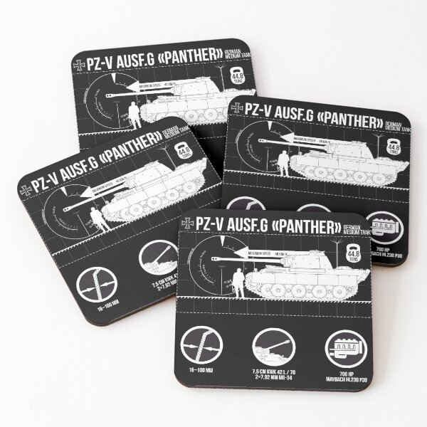 Item preview, I like tanks! Infographics of Pz-V Panther on Black designed and sold by FAawRay.