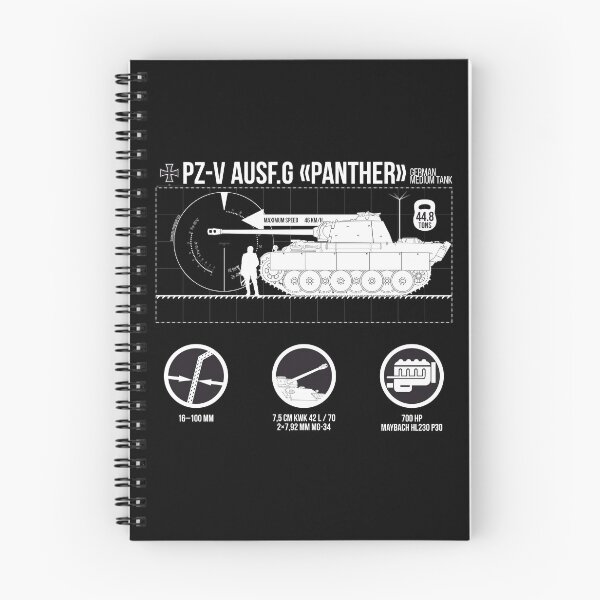 Item preview, I like tanks! Infographics of Pz-V Panther on Black designed and sold by FAawRay.