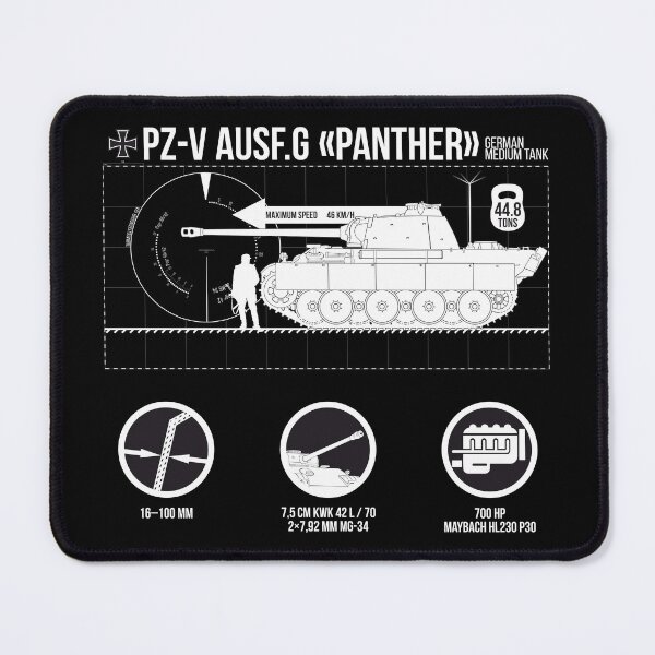 Item preview, I like tanks! Infographics of Pz-V Panther on Black designed and sold by FAawRay.