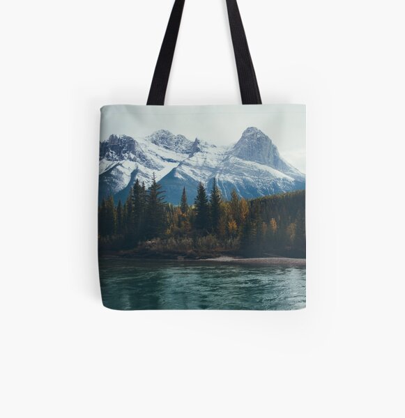 mountain river All Over Print Tote Bag