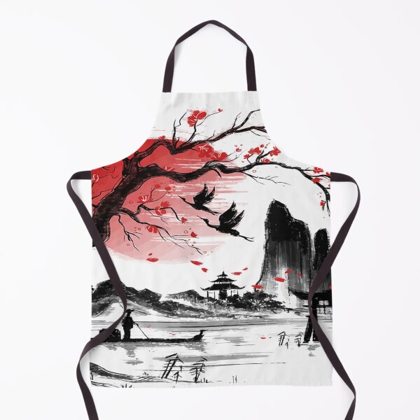 Item preview, Japanese Tree Red Moon With Birds Flying in background designed and sold by be-awesome-.