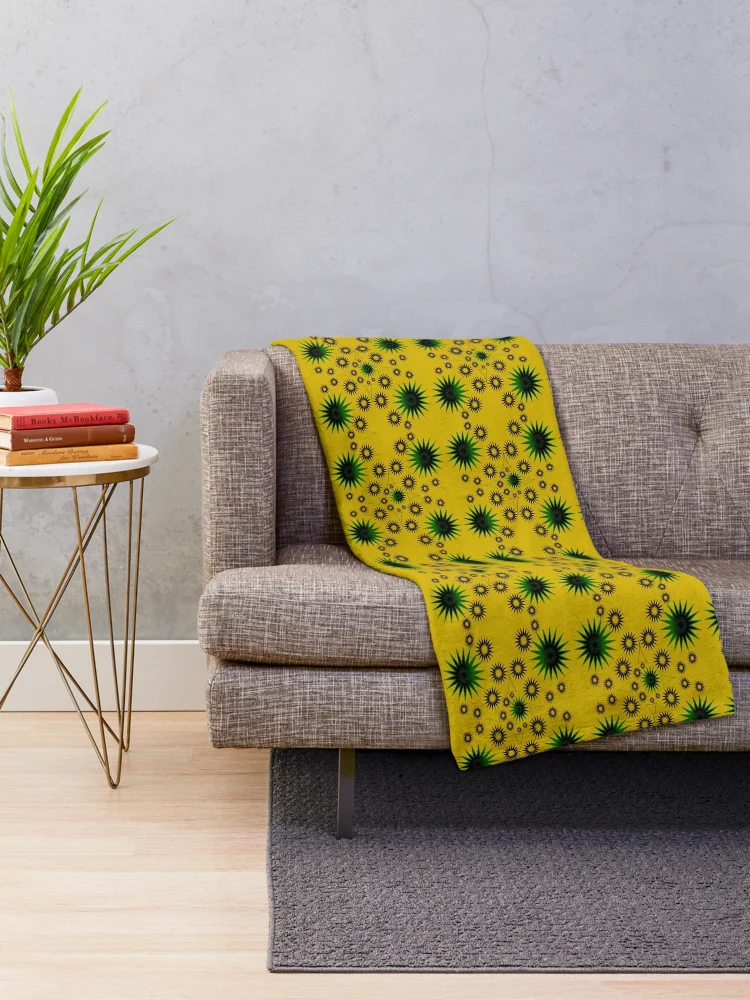 Thumbnail 2 of 6, Throw Blanket, Abstract Sun Shape Geometric Patterns Design 4 designed and sold by ClassyPatterns.