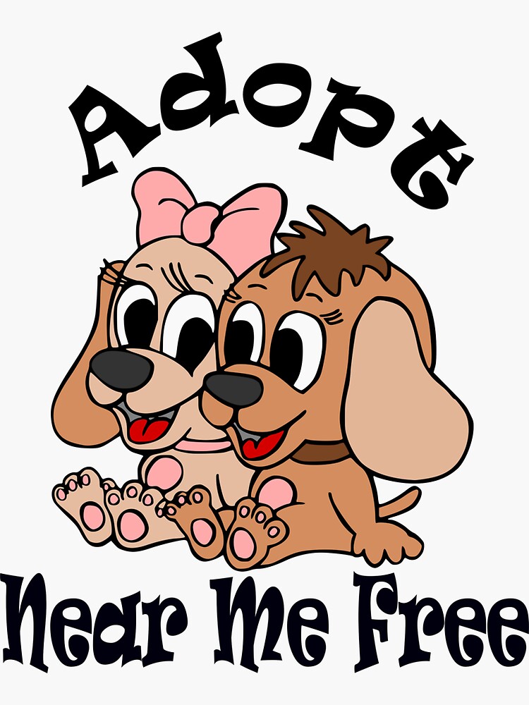 "Adopt A Dog Near Me Free" Sticker by diaza Redbubble