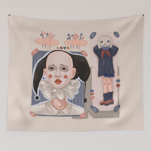 Item preview, Sad clown portrait designed and sold by darkmoonlight-.