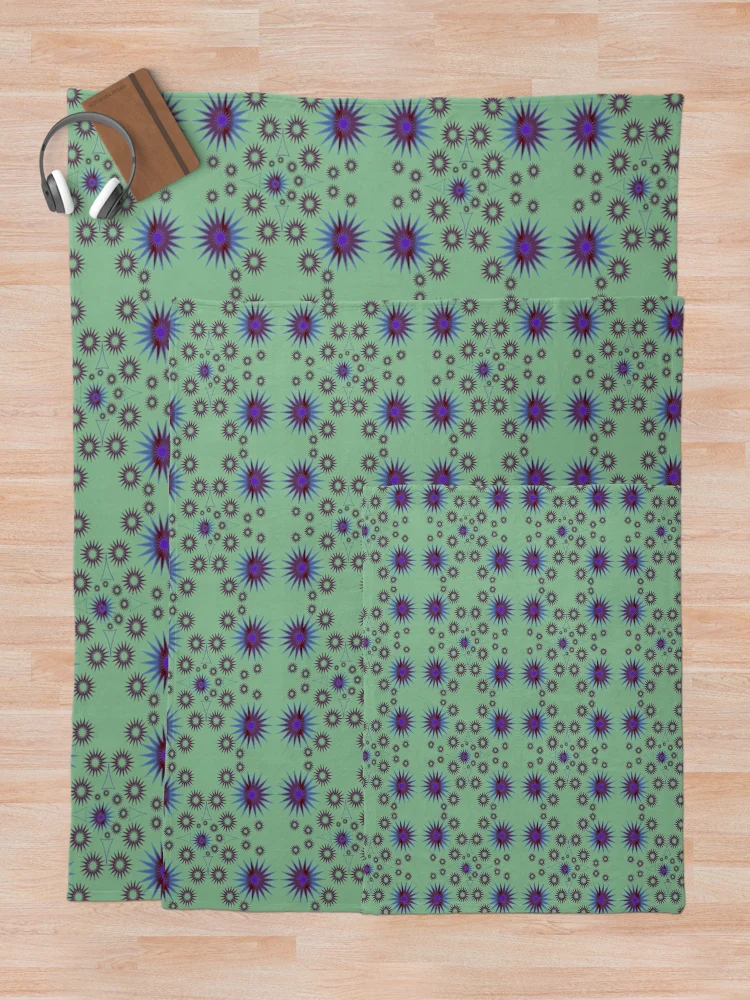 Thumbnail 5 of 6, Throw Blanket, Abstract Sun Shape Geometric Patterns Design 6 designed and sold by ClassyPatterns.