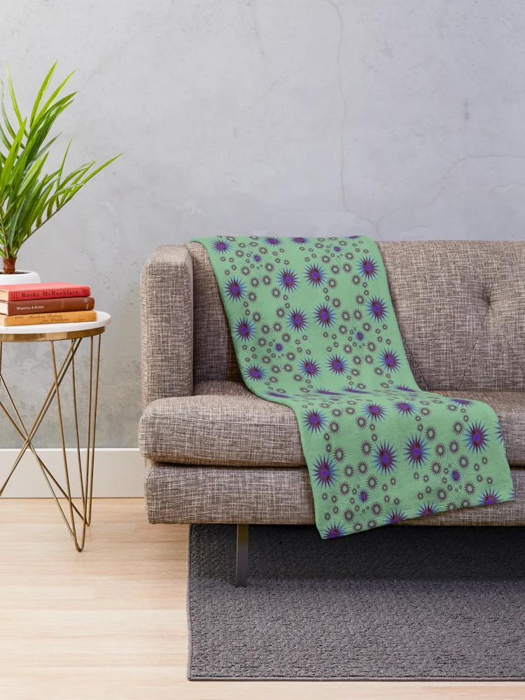 Thumbnail 2 of 6, Throw Blanket, Abstract Sun Shape Geometric Patterns Design 6 designed and sold by ClassyPatterns.
