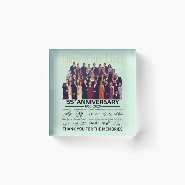 Days Of Our Lives 55th Anniversary Full Cast Signature Thank You For The Memories Black Acrylic Block