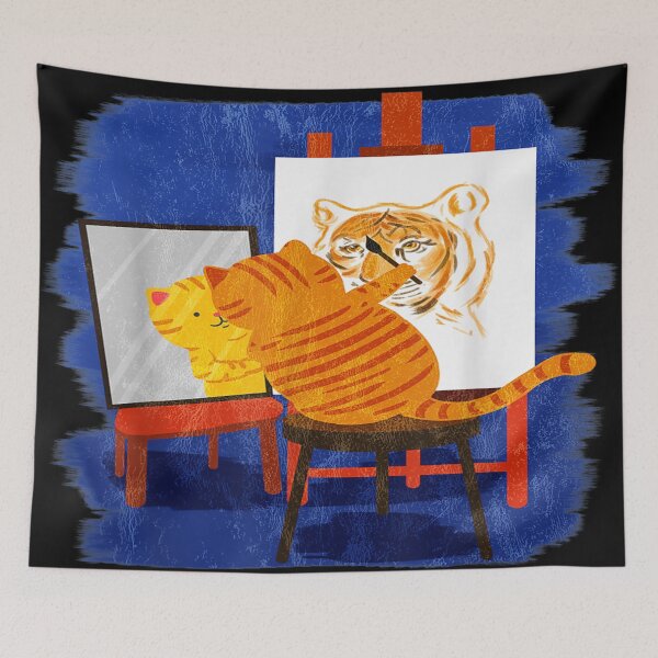 Item preview, Cute Artistic Cat - Cute Cat Painting Lion Art designed and sold by be-awesome-.
