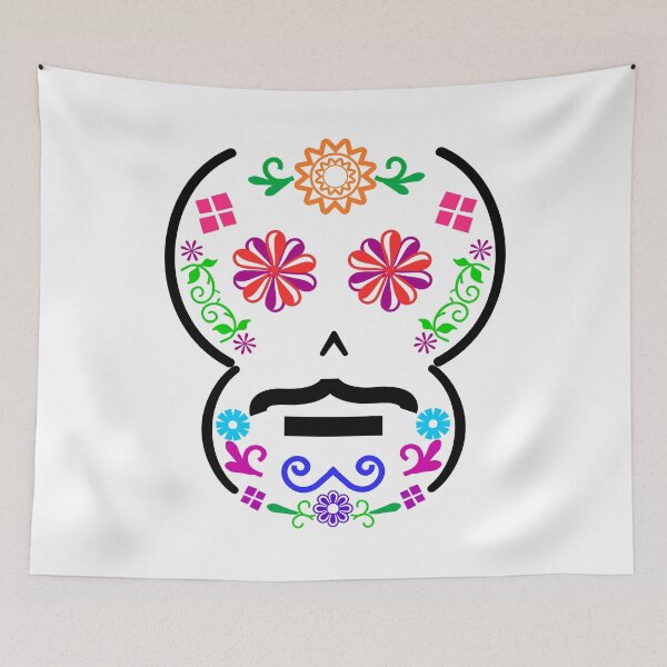 Item preview, Mexican Calaverita (Skull) with Mustache (nc) designed and sold by mixMixtli.