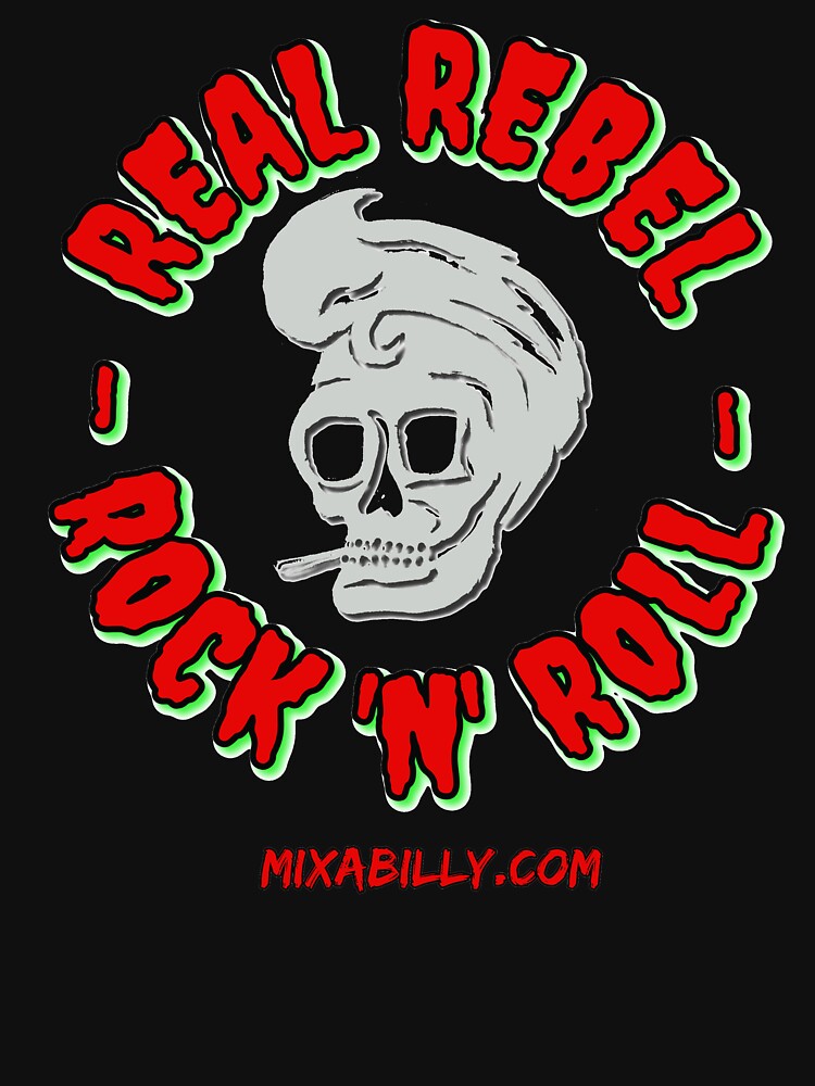Thumbnail 3 of 3, Baseball ¾ Sleeve T-Shirt, Real Rebel Mixabilly.com designed and sold by catass.