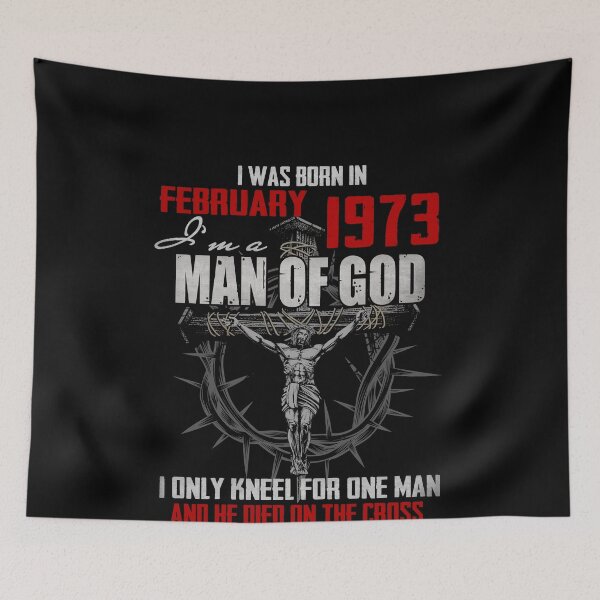 Item preview, 1973_FEBRUARY GUY I'M A MAN OF GOD I ONLY KNEEL FOR ONE MAN AND HE DIED ON THE CROSS designed and sold by PandoraDeluxeLx.