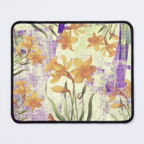 Item preview, daffodils in the garden, vintage collage, spring designed and sold by Mauswohn.