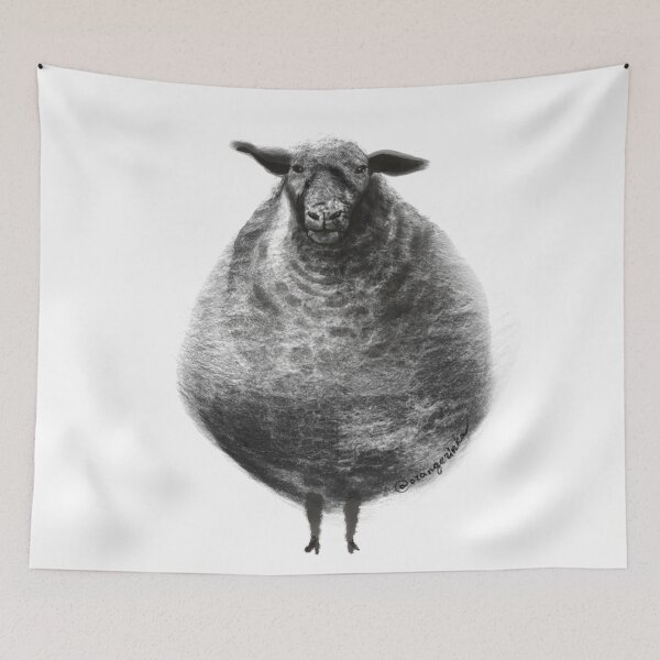 Item preview, Black cloudy sheep on white designed and sold by orangerinka.