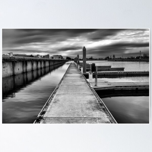 Item preview, South Australia in Black and White - Port Adelaide Docks - Photographic Print designed and sold by nickegglington.
