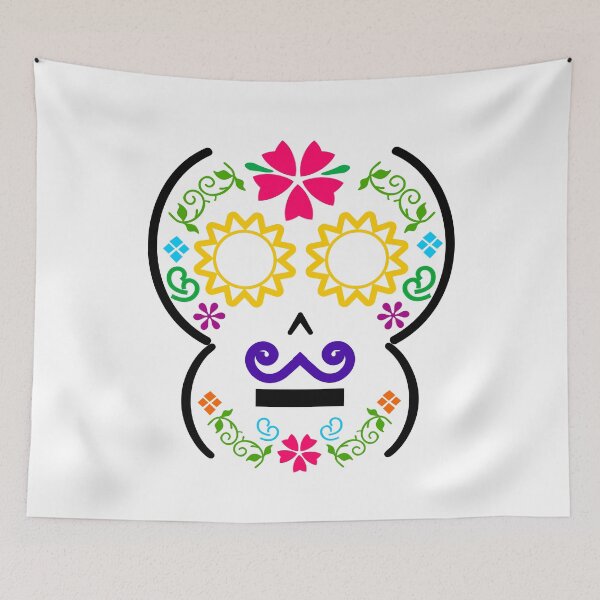 Item preview, Mexican Calaverita (Skull) with Purple Mustache (nc) designed and sold by mixMixtli.