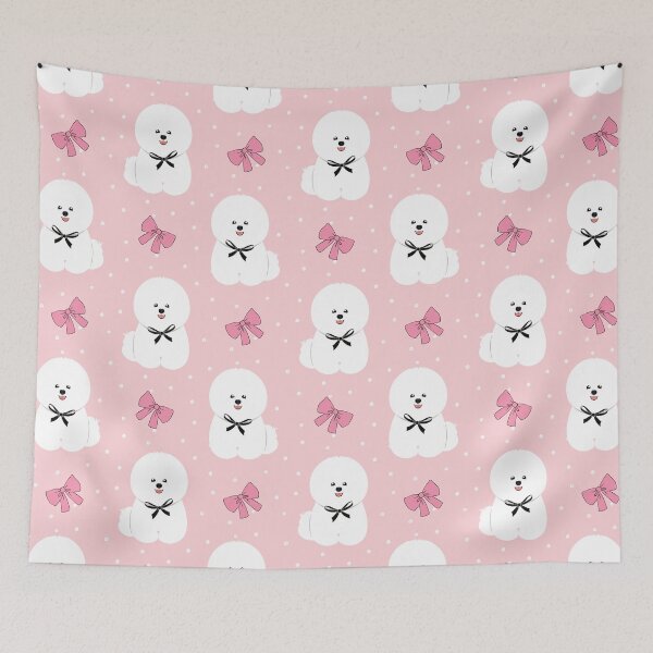 Item preview, Cute Bichon Frise Dog with Bow - Round Head designed and sold by Lulupainting.