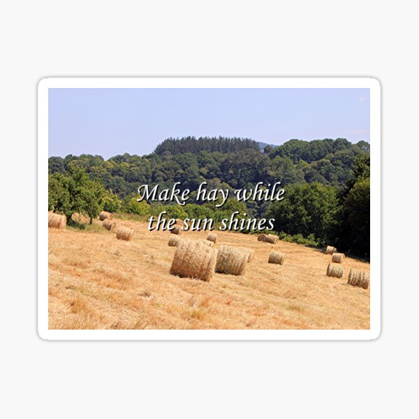 Make hay while the sun shines hay bales, Spain Sticker