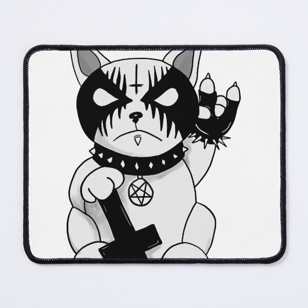 Item preview, Satanic Cat with inverted cross Gothic Cat hand drawn designed and sold by Mesyo.