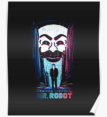 Herr Roboter in Rot & Blau Poster
