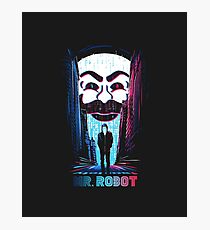 Mr. Robot in Red & Blue Photographic Print