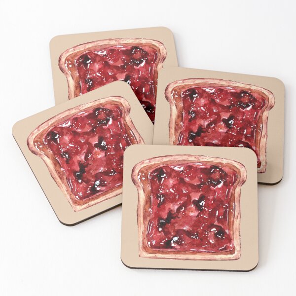 Item preview, PB&J Toast - Watercolour Illustration designed and sold by Pattokarts.