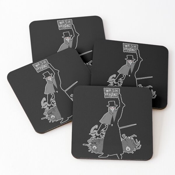 Item preview, Pandemic Doctor "Wash Your Hands" hand drawn gothic style designed and sold by Mesyo.