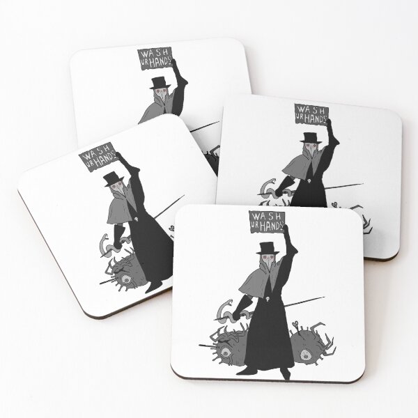 Item preview, Pandemic Doctor "Wash Your Hands" hand drawn gothic style designed and sold by Mesyo.