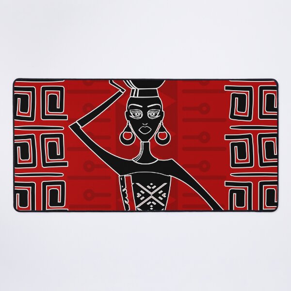 Item preview, African Ethic Ornament Black and red N1 designed and sold by k9printart.