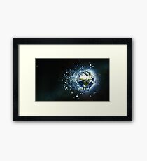 Planet Earth Pixelated Virtual Reality Framed Print