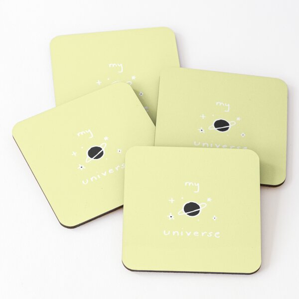 Item preview, My Universe Doodles White Outline on Canary Yellow designed and sold by lineartdesigns.