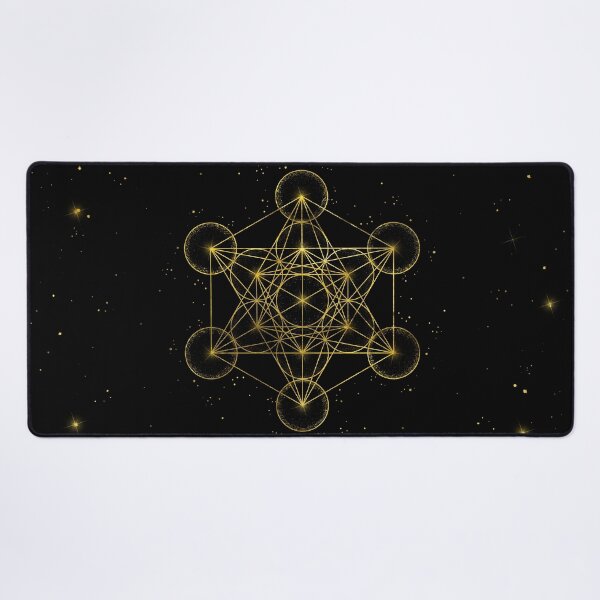 Item preview, Metatron's Cube Sacred Geometry Black and gold designed and sold by k9printart.