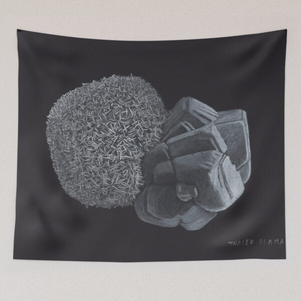 Item preview, Dry pastel drawing of two calcites designed and sold by ThalerSlama.